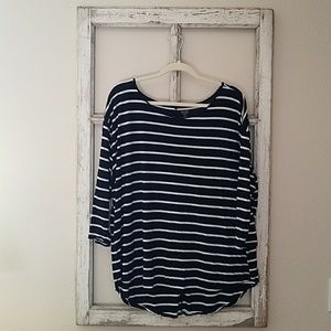 Black / White Striped Top